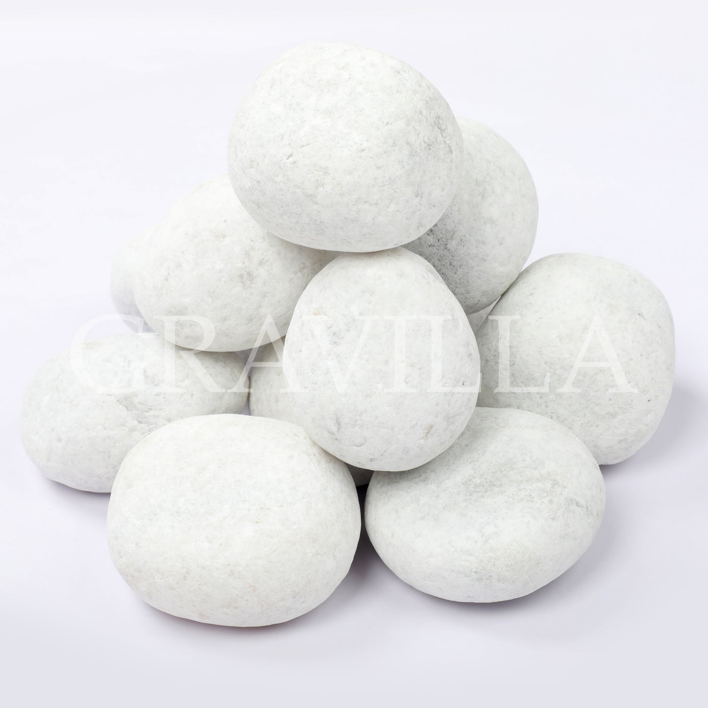 Crystal White Marble Tumbled Pebbles 50-75 mm