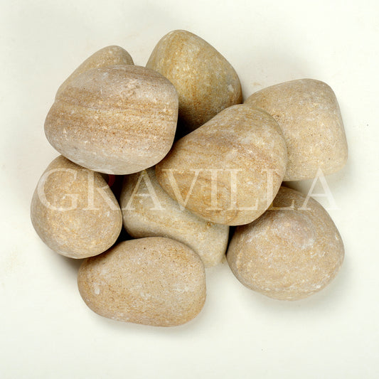 Golden Teak Sandstone Tumbled Pebbles 50-75 mm