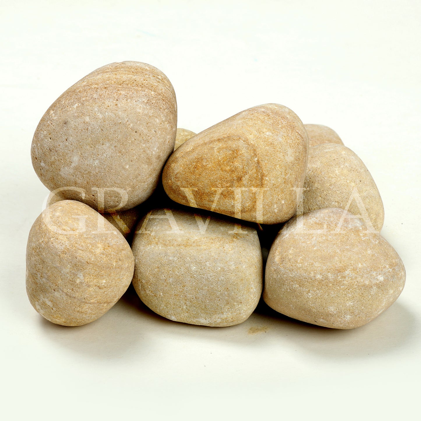 Golden Teak Sandstone Tumbled Pebbles 50-75 mm