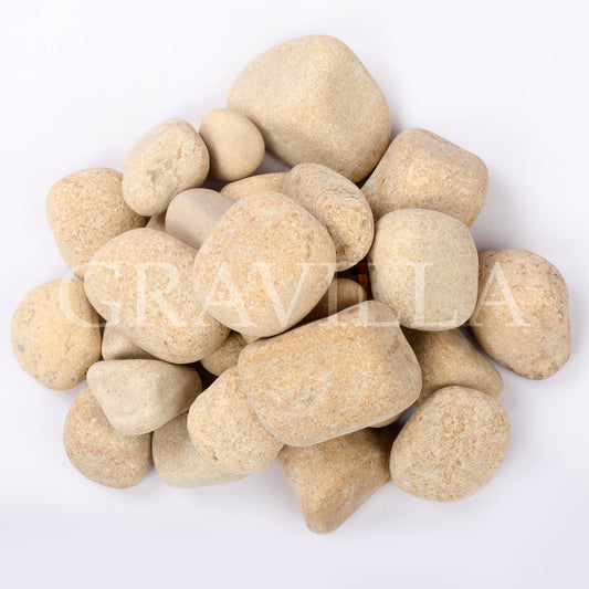 Mystic Gold Limestone Tumbled Pebbles 25-50mm