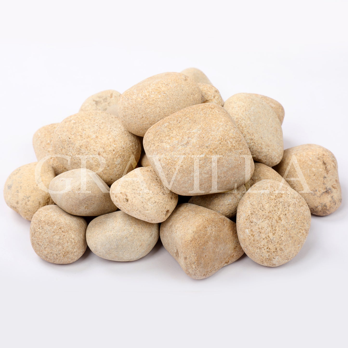 Mystic Gold Limestone Tumbled Pebbles 25-50mm