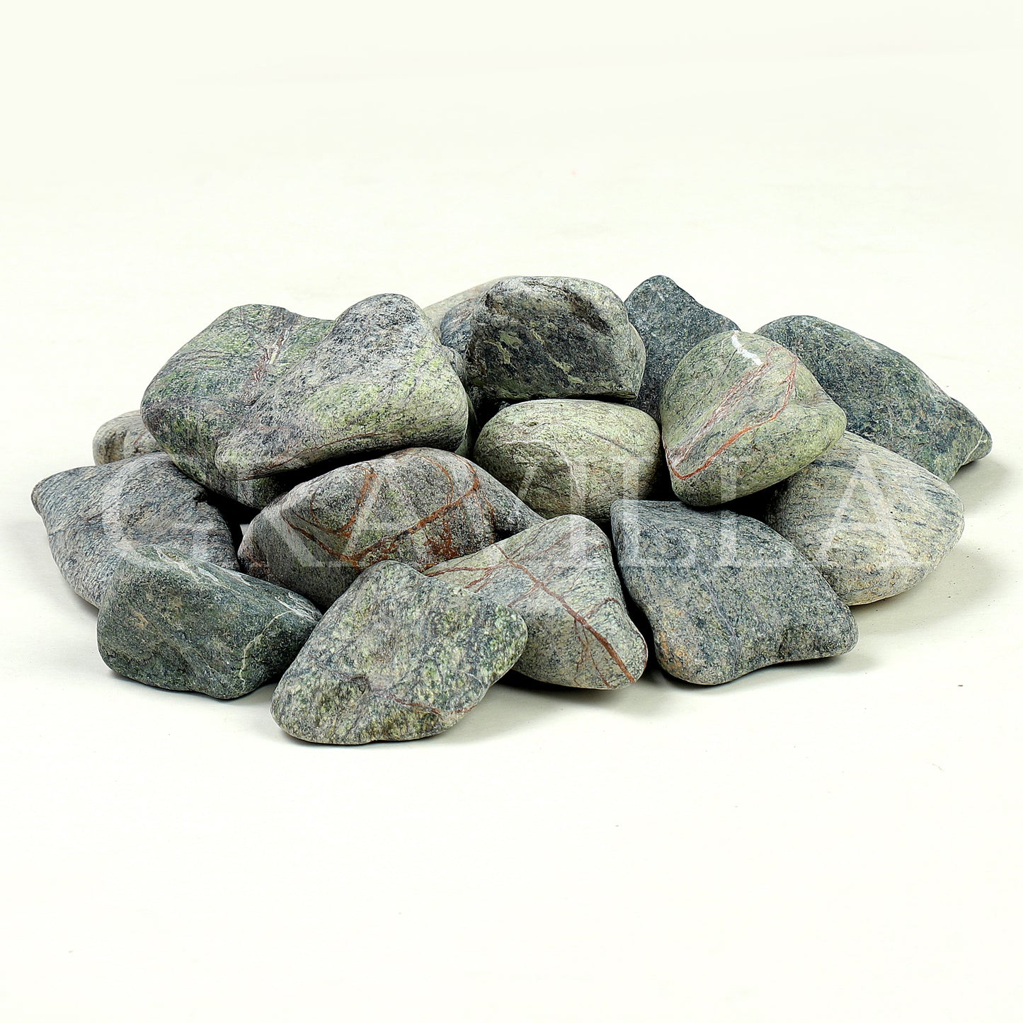 Rainforest Green Marble Tumbled Pebbles 25-50mm