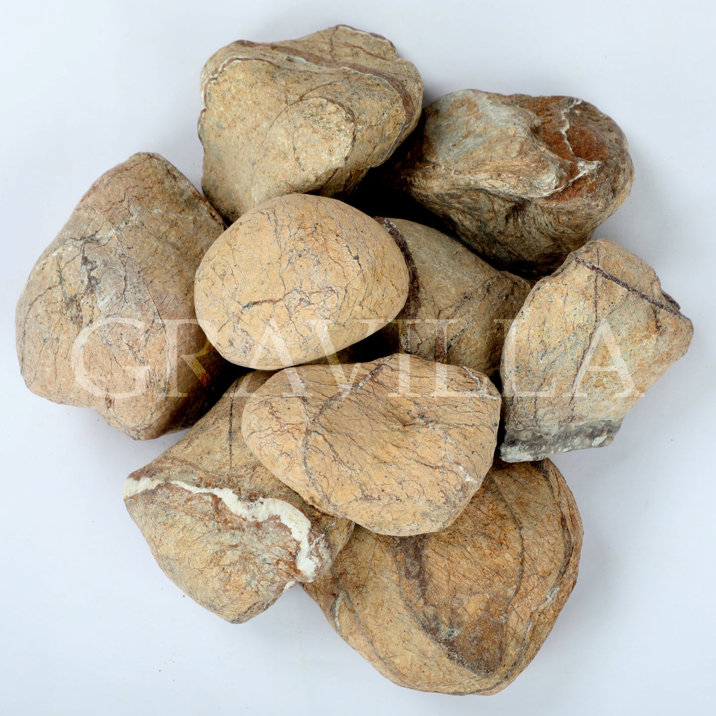 Rainforest Brown Marble Tumbled Pebbles 50-75mm