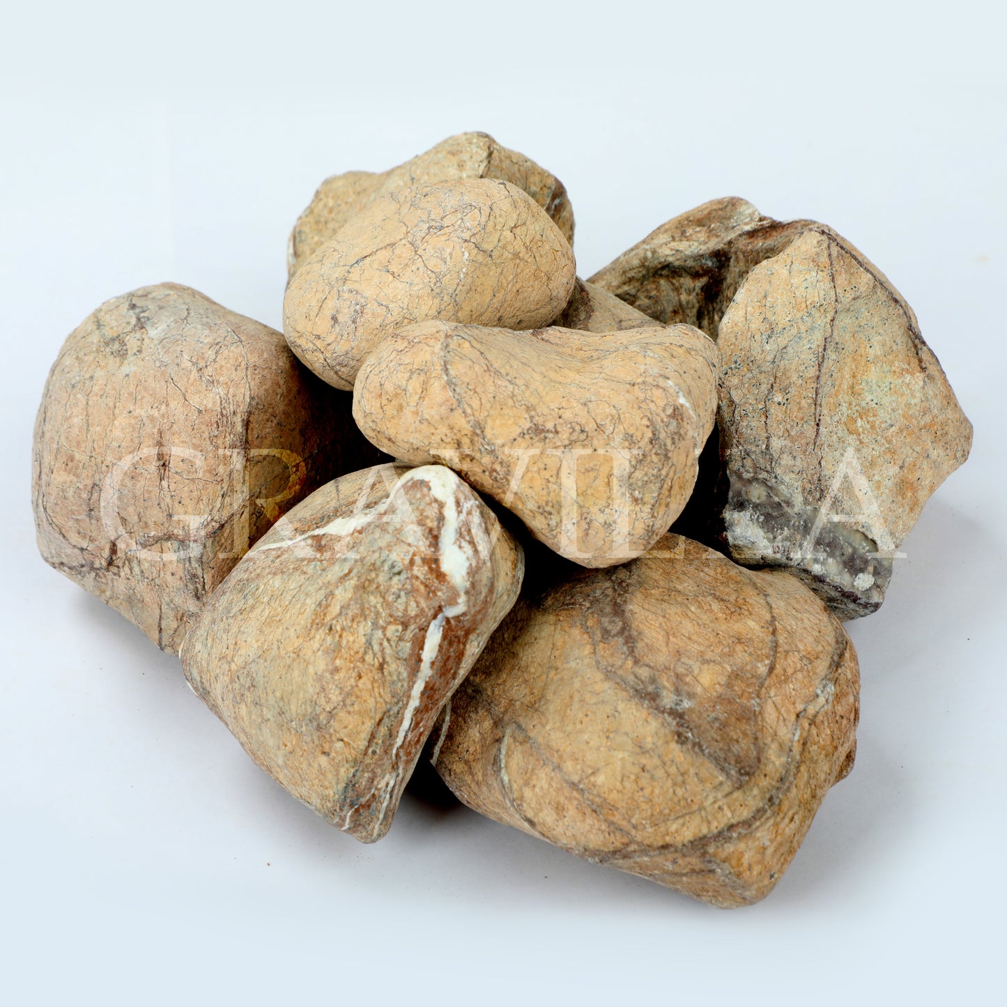 Rainforest Brown Marble Tumbled Pebbles 50-75mm