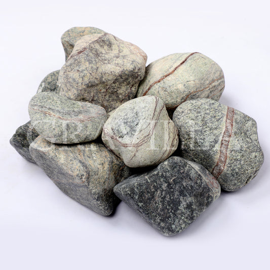 Rainforest Green Marble Tumbled Pebbles 50-75mm