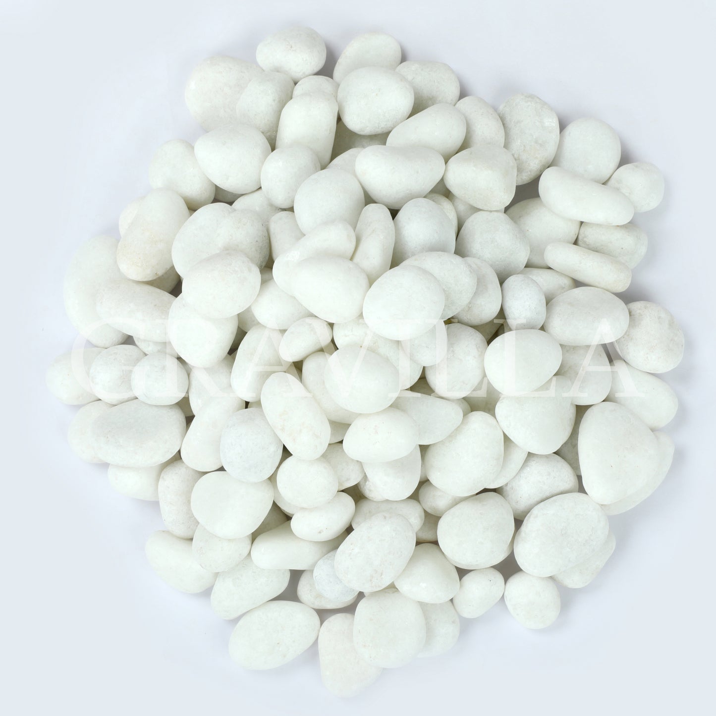 Premium Snow White Quartz Tumbled Pebbles 10-25mm