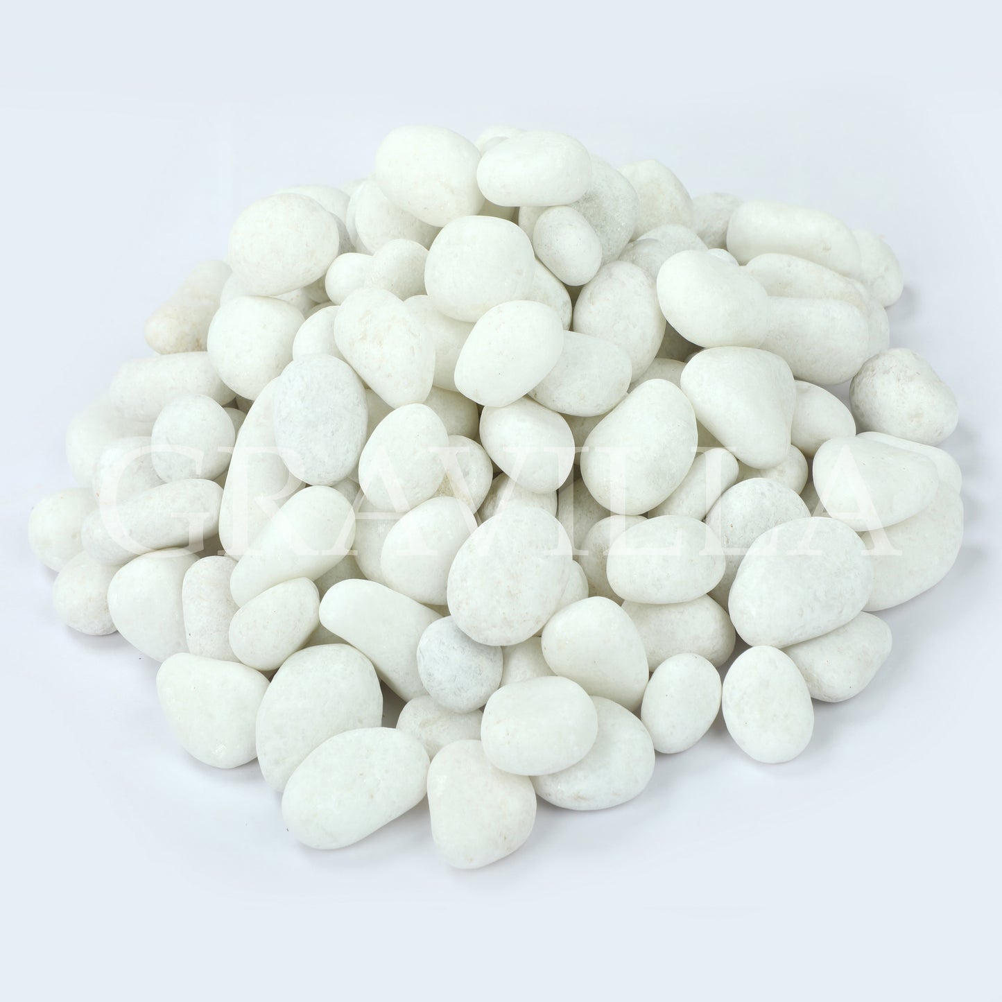 Premium Snow White Quartz Tumbled Pebbles 10-25mm