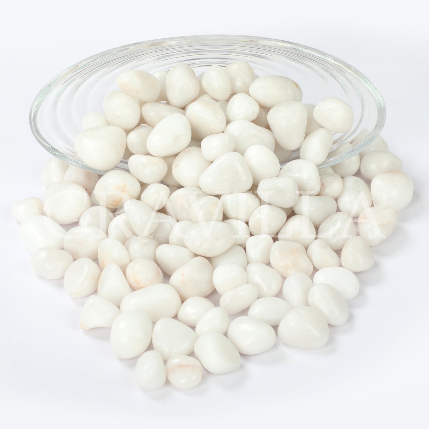 Premium White Agates, Semi Precious Stone Pebbles 20-40mm