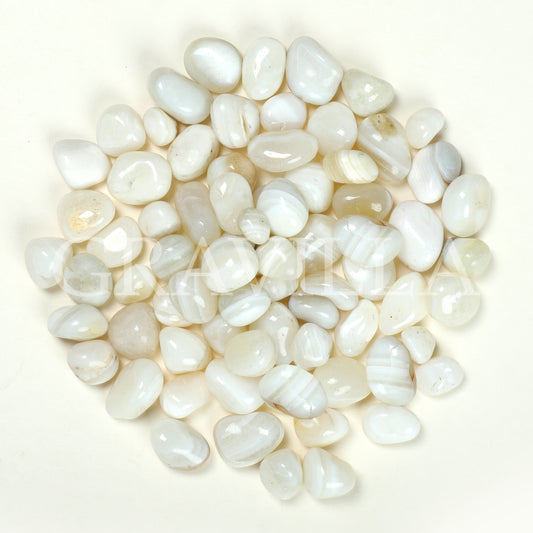 White Banded Polished Agates 20-40mm